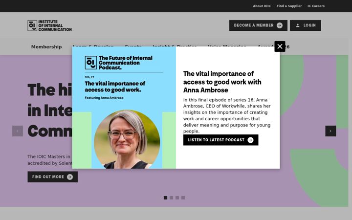 Screenshot of ioic.org.uk