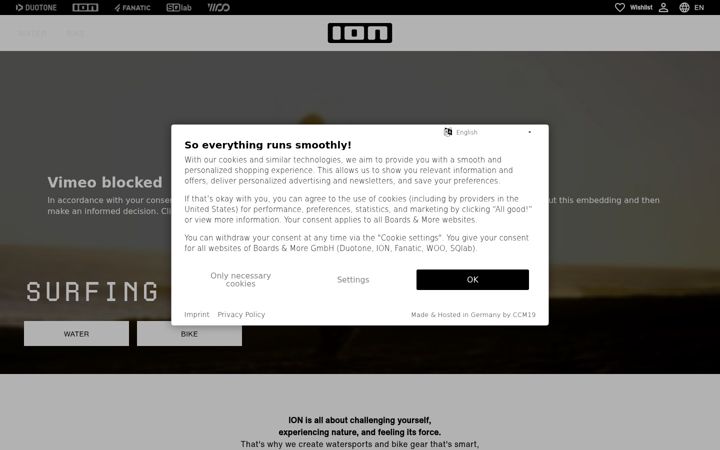 Skjámynd af ion-products.com