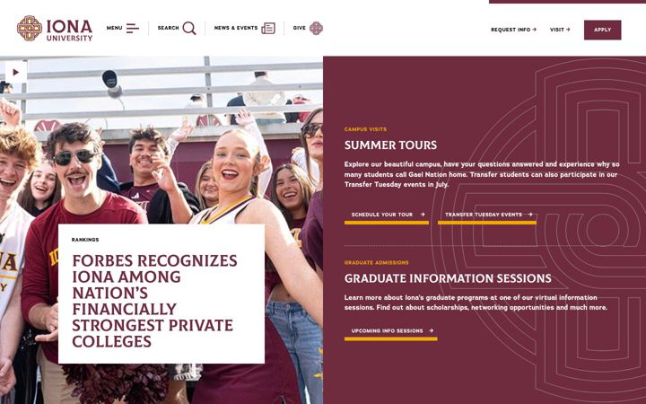 Screenshot of iona.edu