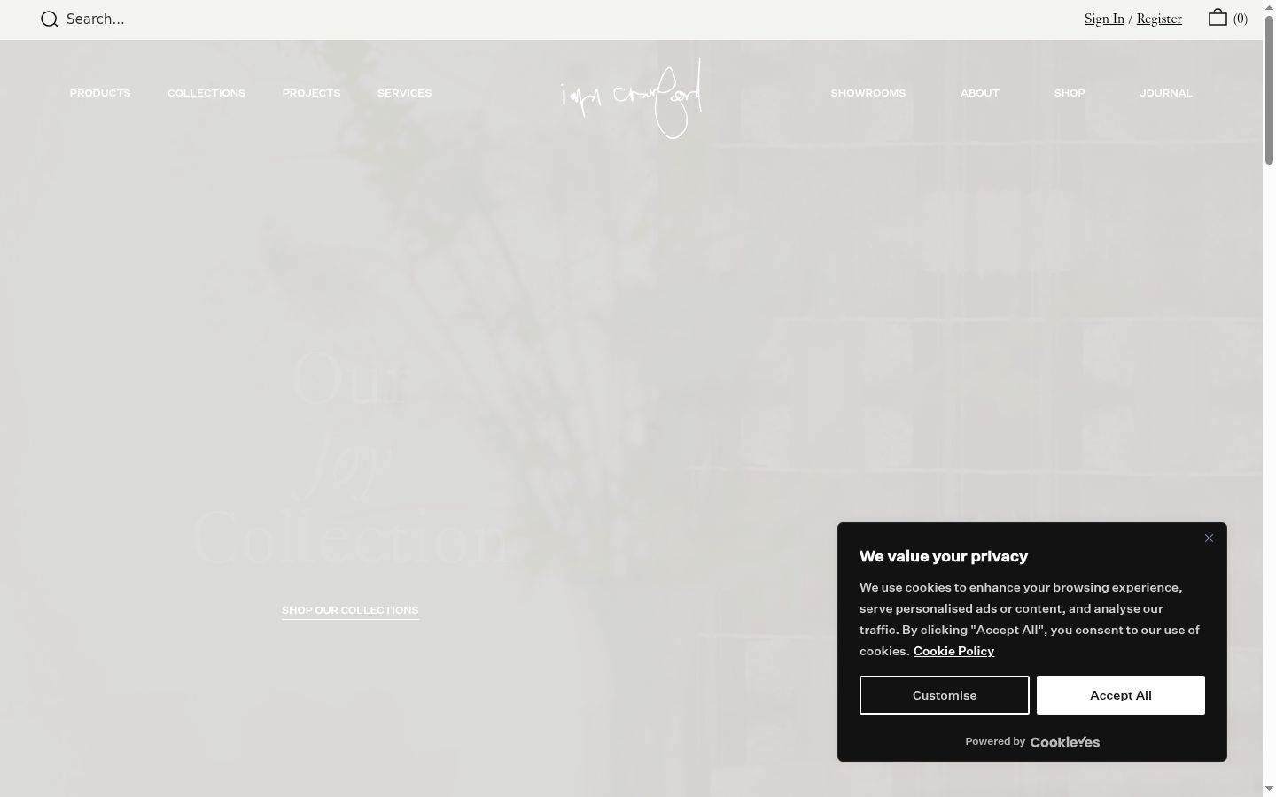 Screenshot del banner di consenso mostrato prima di qualsiasi interazione