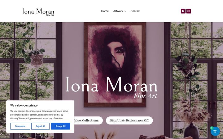 Screenshot of ionamoranartist.co.uk