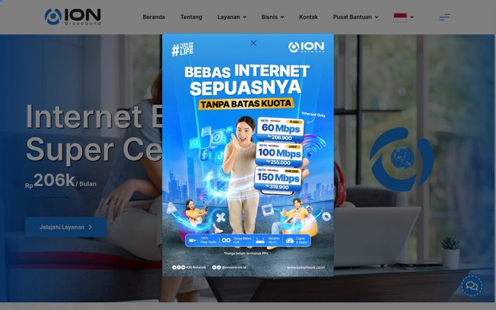 Screenshot von ionbroadband.id