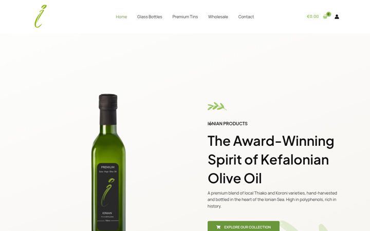 Screenshot of ionianproducts.com