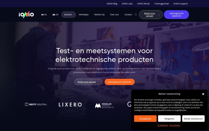 Screenshot of ionio.nl