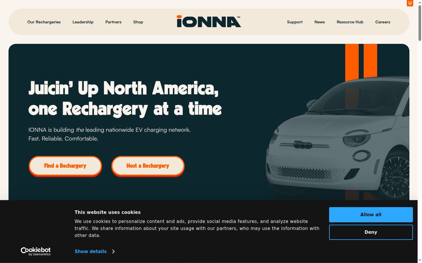 Screenshot of the consent banner shown before any interaction
