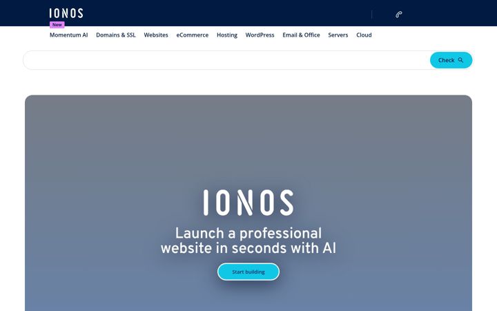 Screenshot of ionos.ca