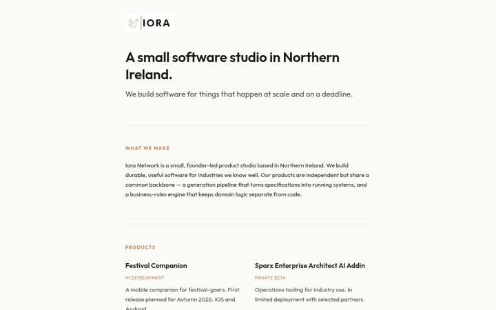 Screenshot of iora.network