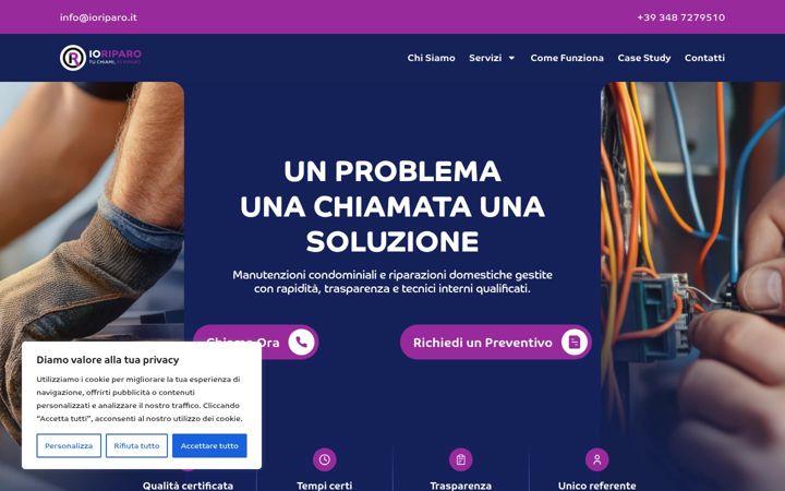 Screenshot of ioriparo.it