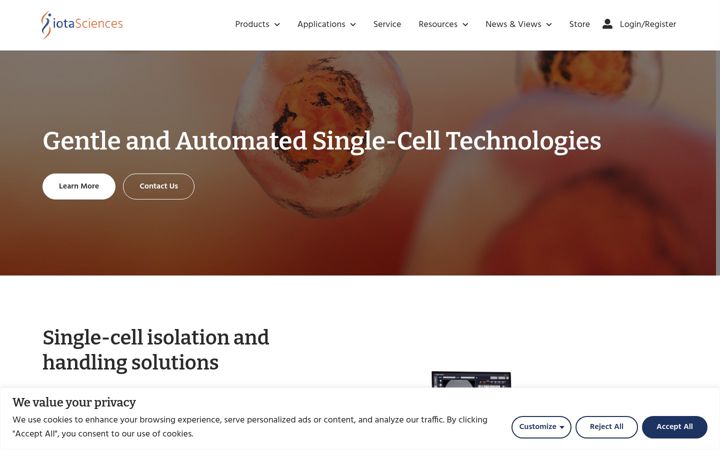 Screenshot of iotasciences.com