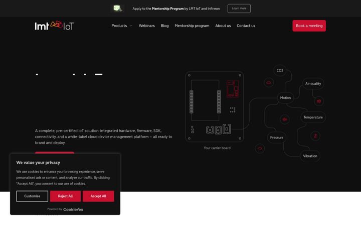 Screenshot of iotbylmt.com