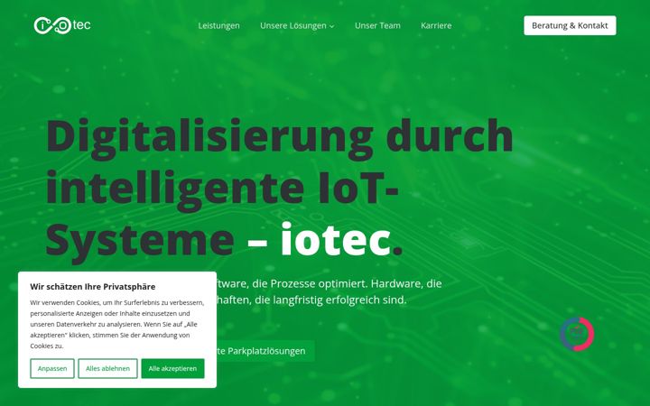 Screenshot of iotec.de