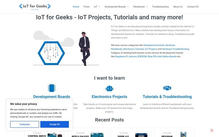 Screenshot of iotforgeeks.com
