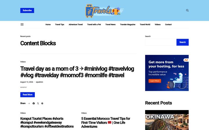 Screenshot of iotravels.com