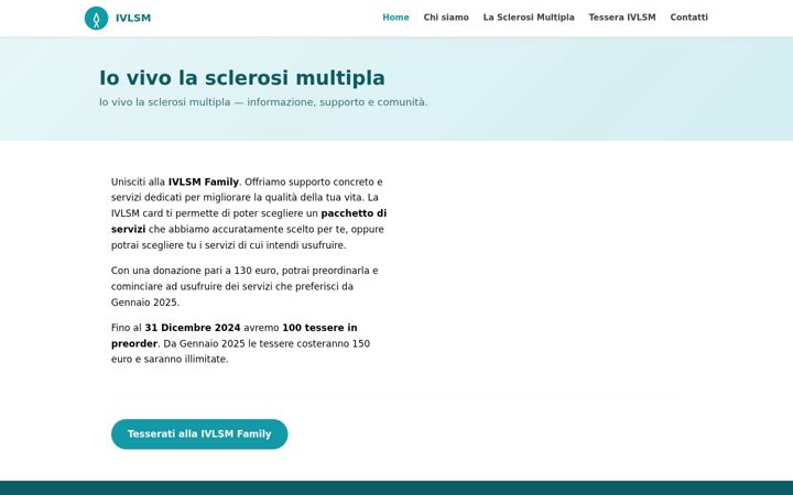 Screenshot of iovivolasclerosimultipla.it