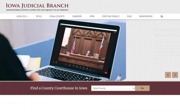 Screenshot of iowacourts.gov