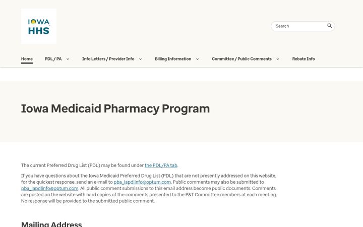 Screenshot of iowamedicaidpdl.com