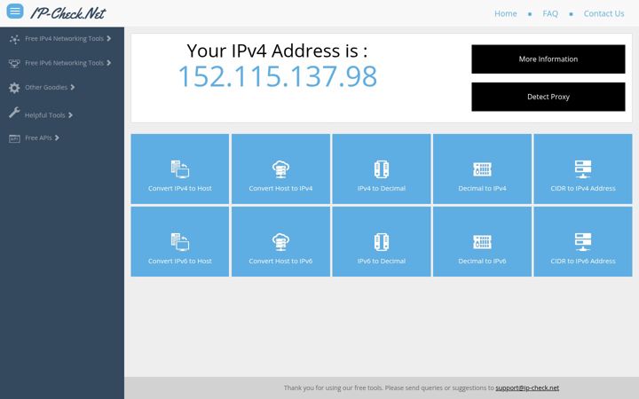 Screenshot of ip-check.net