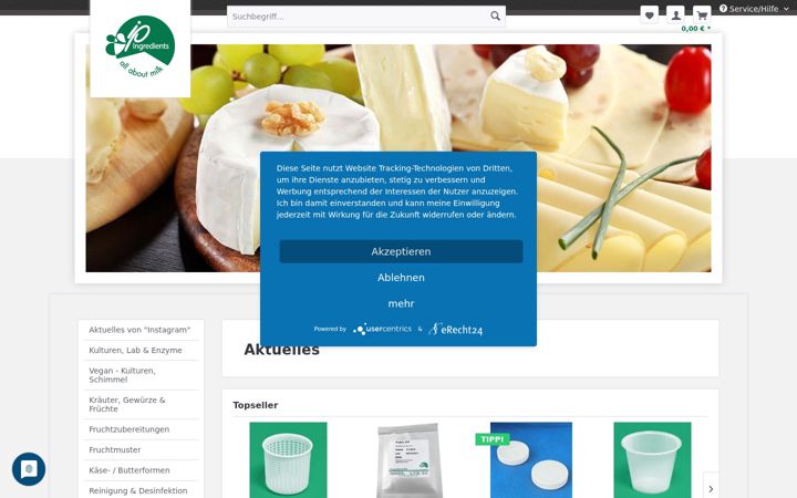 Screenshot of ip-ingredients.de