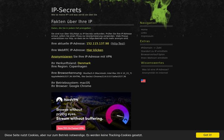 Screenshot of ip-secrets.info
