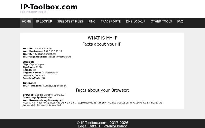 Screenshot of ip-toolbox.com