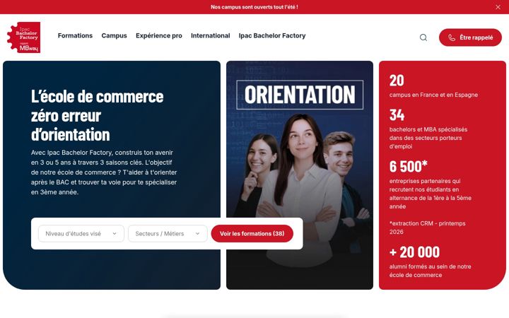 Screenshot of ipacbachelorfactory.com