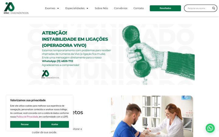 Screenshot of ipacdiagnosticos.com.br