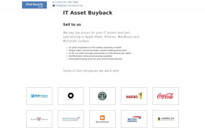 Screenshot of ipad-recycle.co.uk