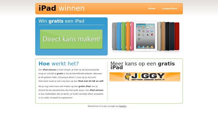 Screenshot of ipad-winnen.nl