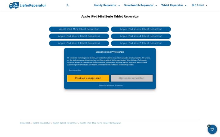 Screenshot of ipadminireparatur.de