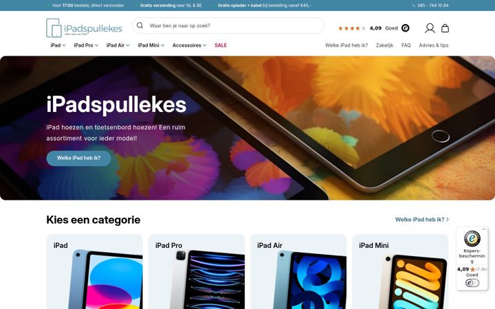 Screenshot of ipadspullekes.nl