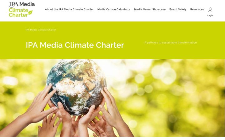 Screenshot of ipamediaclimatecharter.co.uk