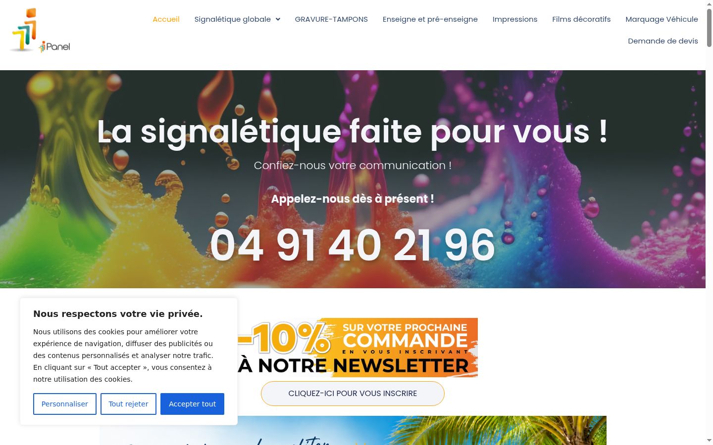 Screenshot del banner di consenso mostrato prima di qualsiasi interazione