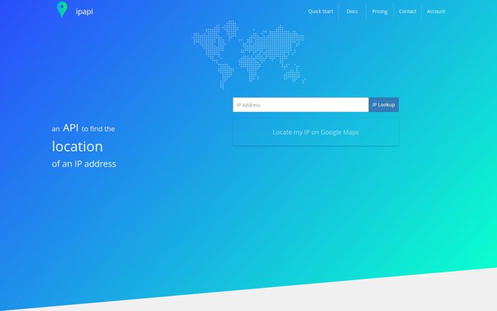 Captura de ecrã de ipapi.co