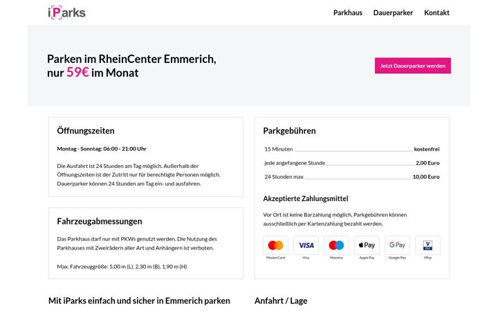 Screenshot of iparks.de