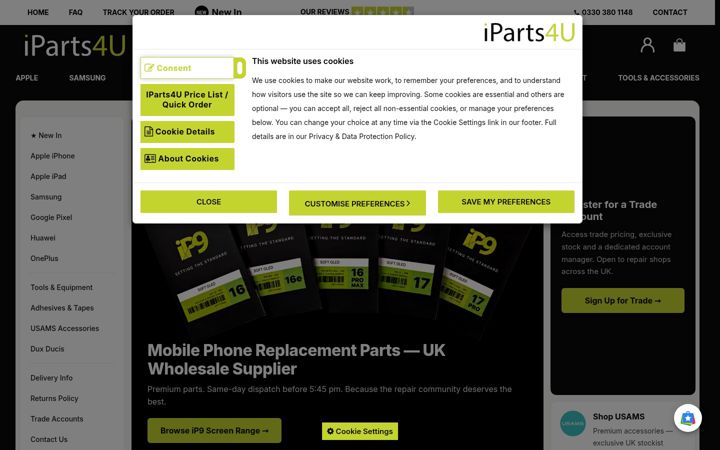 Screenshot of iparts-4u.co.uk