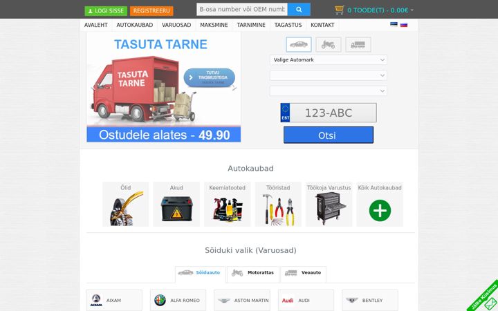 Screenshot of iparts.ee