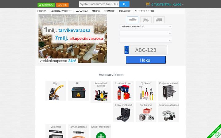 Skærmbillede af iparts.fi