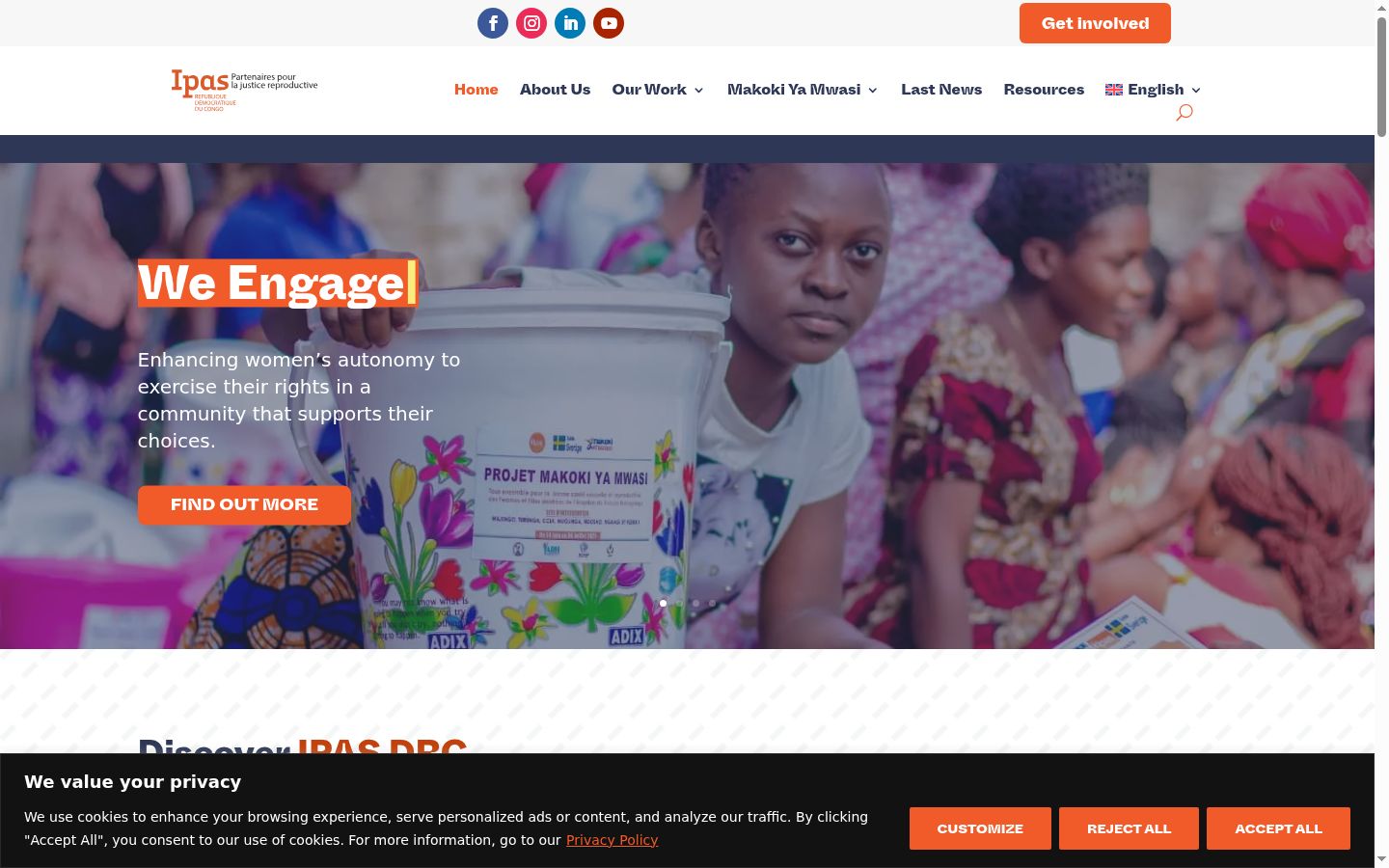 Screenshot del banner di consenso mostrato prima di qualsiasi interazione