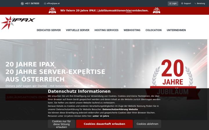 Screenshot of ipax.at