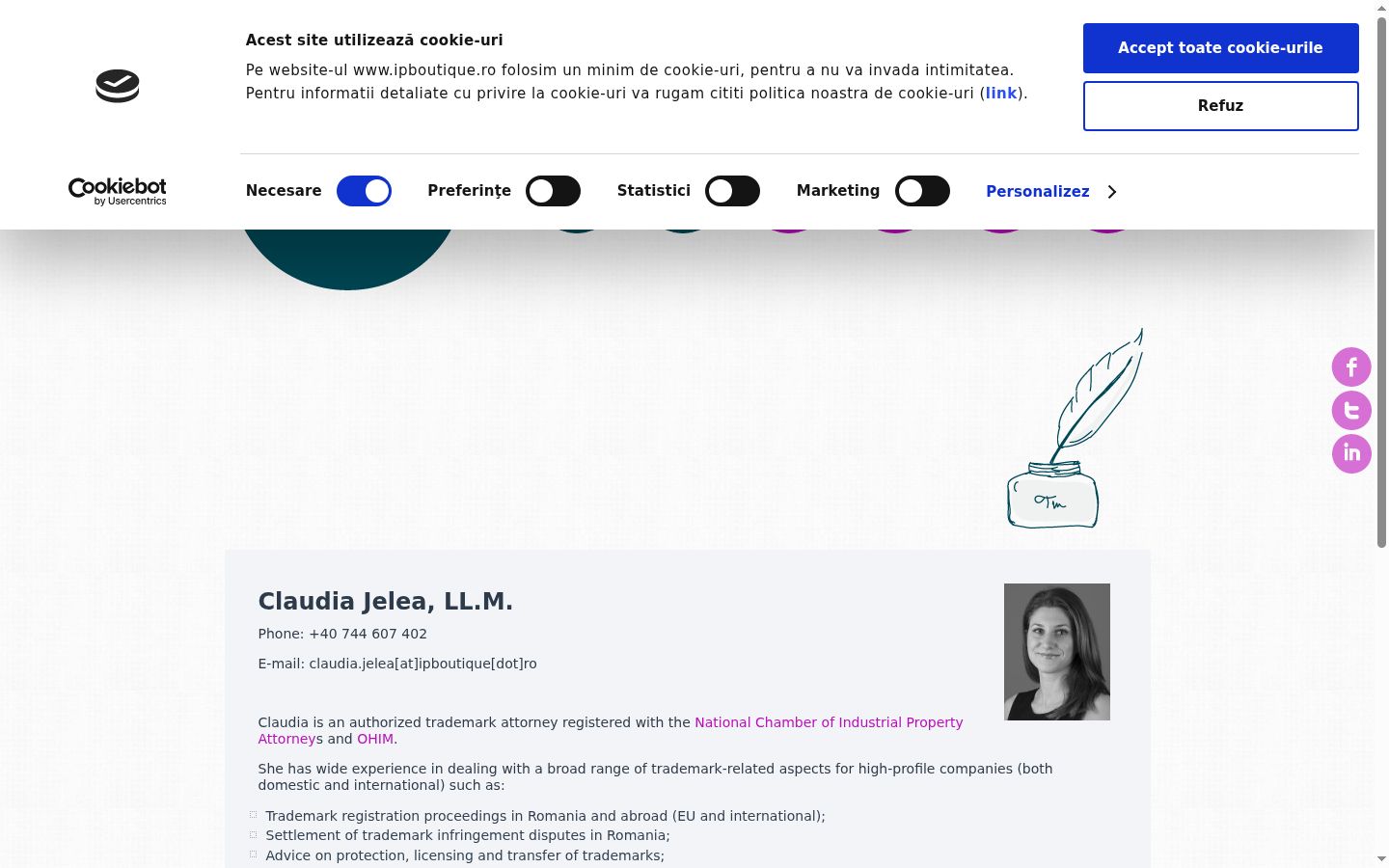 Capture d'écran de la bannière de consentement affichée avant toute interaction