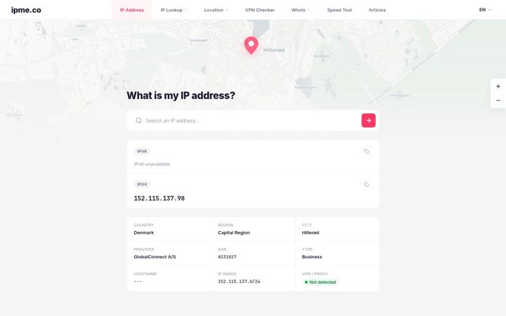 Screenshot of ipcost.com