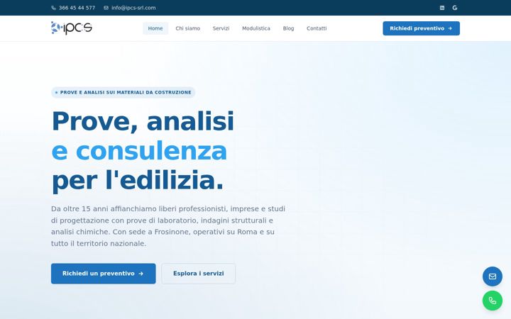 Ekrānuzņēmums no ipcs-srl.com