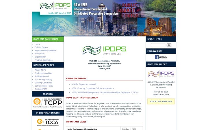 Screenshot of ipdps.org