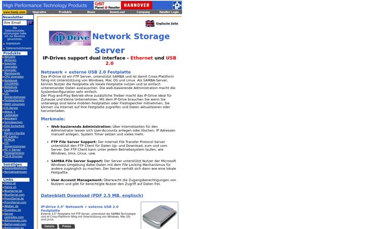 Screenshot of ipdrive.de
