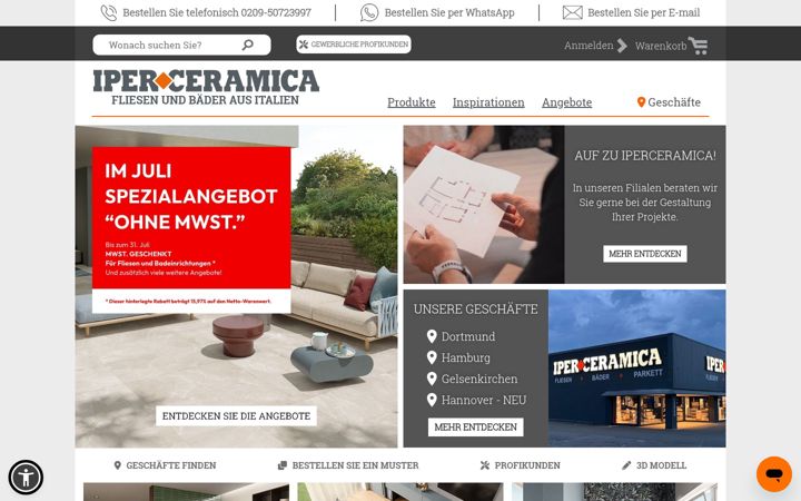 Captura de pantalla de iperceramica.de