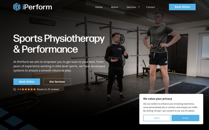 Screenshot of iperformphysio.com