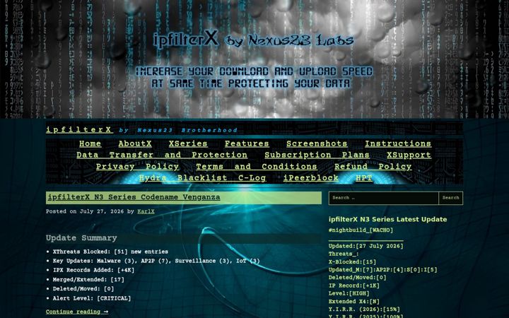 Screenshot του ipfilterx.com