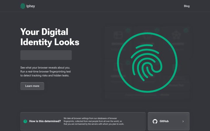 Screenshot of iphey.com