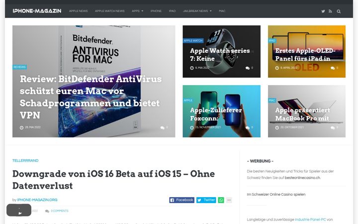 Screenshot of iphone-magazin.org