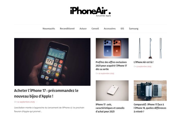 Screenshot of iphoneair.fr